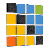 Wall objects squares 16-pcs. sound insulation made of Basotect ® G+ / sound absorber - elements - Set 18