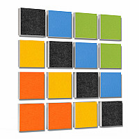 Wall objects squares 16-pcs. sound insulation made of Basotect ® G+ / sound absorber - elements - Set 19