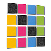 Wall objects squares 16-pcs. sound insulation made of Basotect ® G+ / sound absorber - elements - Set 20