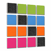 Wall objects squares 16-pcs. sound insulation made of Basotect ® G+ / sound absorber - elements - Set 21