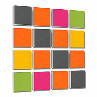 Wall objects squares 16-pcs. sound insulation made of Basotect ® G+ / sound absorber - elements - Set 22