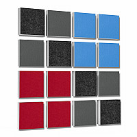 Wall objects squares 16-pcs. sound insulation made of Basotect ® G+ / sound absorber - elements - Set 23
