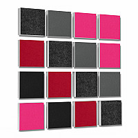 Wall objects squares 16-pcs. sound insulation made of Basotect ® G+ / sound absorber - elements - Set 24
