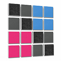 Wall objects squares 16-pcs. sound insulation made of Basotect ® G+ / sound absorber - elements - Set 25