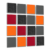 Wall objects squares 16-pcs. sound insulation made of Basotect ® G+ / sound absorber - elements - Set 26