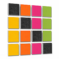 Wall objects squares 16-pcs. sound insulation made of Basotect ® G+ / sound absorber - elements - Set 29