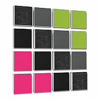 Wall objects squares 16-pcs. sound insulation made of Basotect ® G+ / sound absorber - elements - Set 31