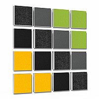 Wall objects squares 16-pcs. sound insulation made of Basotect ® G+ / sound absorber - elements - Set 32