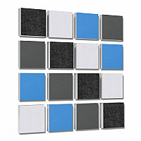 Wall objects squares 16-pcs. sound insulation made of Basotect ® G+ / sound absorber - elements - Set 33
