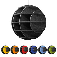 SATELLITE 3D acoustic object sphere ANTHRACITE for optimal room acoustics, INNOVATIVE DESIGN / DM: 58 cm