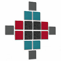 Wall objects squares 16-pcs. sound insulation made of Basotect ® G+ / sound absorber - elements - Set 35