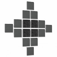 Wall objects squares 16-pcs. sound insulation made of Basotect ® G+ / sound absorber - elements - Set 38