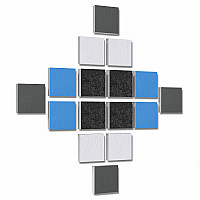 Wall objects squares 16-pcs. sound insulation made of Basotect ® G+ / sound absorber - elements - Set 41