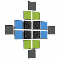 Wall objects squares 16-pcs. sound insulation made of Basotect ® G+ / sound absorber - elements - Set 43