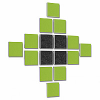 Wall objects squares 16-pcs. sound insulation made of Basotect ® G+ / sound absorber - elements - Set 44