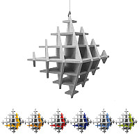 CUBO 3D acoustic object cube SILVER GREY for optimal room acoustics, INNOVATIVE DESIGN / 58 cm
