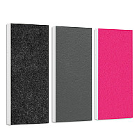 Schallabsorber-Set Colore aus Basotect G+ < 3 Elemente > Anthrazit + Granitgrau + Fuchsia