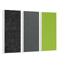 Sound absorber set Colore made of Basotect G+< 3 elements > anthracite + granite grey + light green