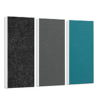 Sound absorber set Colore made of Basotect G+< 3 elements > anthracite + granite grey + petrol