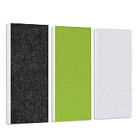 Sound absorber set Colore made of Basotect G+< 3 elements > anthracite + light green + white