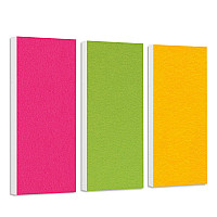 Sound absorber set Colore made of Basotect G+< 3 elements > fuchsia + light green + sunny yellow