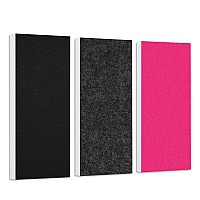 Sound absorber set Colore made of Basotect G+< 3 elements > black + anthracite + fuchsia