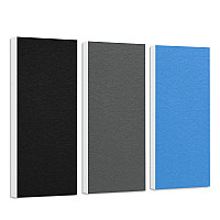 Schallabsorber-Set Colore aus Basotect G+ < 3 Elemente > Schwarz + Granitgrau + Hellblau
