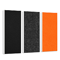 Schallabsorber-Set Colore aus Basotect G+ < 3 Elemente > Schwarz + Anthrazit + Orange