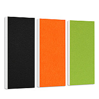 Schallabsorber-Set Colore aus Basotect G+ < 3 Elemente > Schwarz + Orange + Hellgrün