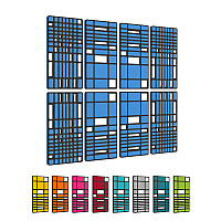 „MANHATTAN“ 8er-Set 3D-Akustik-Objekt für optimale Raumakustik / INNOVATIVES DESIGN / 200 x 200cm