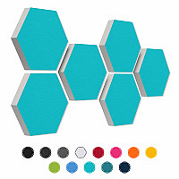 6 Absorber Wabenform aus Basotect ® G+ Medium je 300 x 300 x 50mm Colore