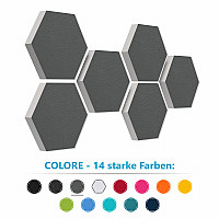 6 Absorber Wabenform aus Basotect ® G+ Medium je 300 x 300 x 50mm Colore