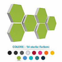 6 Absorber Wabenform aus Basotect ® G+ je 300 x 300 x 70mm Colore