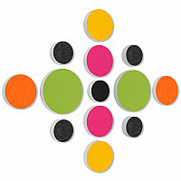 13 Akustik Schallabsorber aus Basotect ® G+ / Kreis Multicolore-Set 04