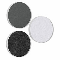 3 Akustik Schallabsorber aus Basotect ® G+ / Kreis Granitgrau + Weiß + Anthrazit