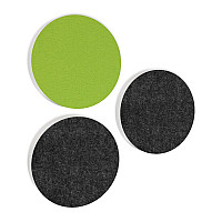 3 Acoustic sound absorbers made of Basotect ® G+ / Circle Multicolour Set 27