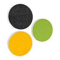 3 Acoustic sound absorbers made of Basotect ® G+ / Circle Multicolour Set 25