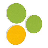 3 Acoustic sound absorbers made of Basotect ® G+ / Circle Multicolour Set 26