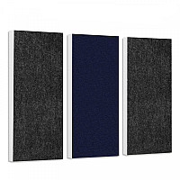 Schallabsorber-Set Colore aus Basotect G+ < 3 Elemente > Anthrazit + Nachtblau