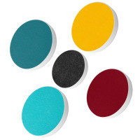 5 Acoustic sound absorbers made of Basotect ® G+ / Circle Multicolour Set 10