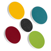 5 Acoustic sound absorbers made of Basotect ® G+ / Circle Multicolour Set 11