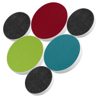 6 Acoustic sound absorbers made of Basotect ® G+ / Circle Multicolour Set 16