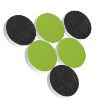 6 Acoustic sound absorbers made of Basotect ® G+ / Circle Multicolour Set 21