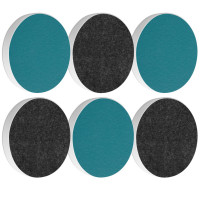 6 Akustik Schallabsorber aus Basotect ® G+ / Kreis Multicolore-Set 19