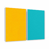 Basotect ® G+ sound absorber / 2 x wall object 82.5x55 cm acoustic element sound insulation (sunny yellow + turquoise)