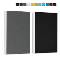 Schallabsorber aus Basotect ® G+ / 2 x Wandbild 82,5x55 cm Akustik Element Schalldämmung (Schwarz + Granitgrau)
