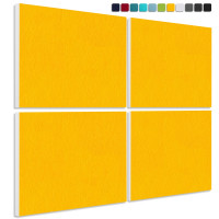 Sound absorber made of Basotect ® G+ / 4 x wall objects acoustic sound insulation 82,5x55cm (sunny yellow)