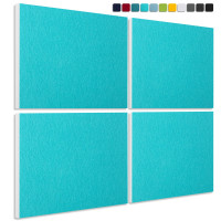 Sound absorber made of Basotect ® G+ / 4 x wall objects acoustic sound insulation 82,5x55cm (turquoise)