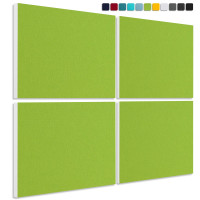 Sound absorber made of Basotect ® G+ / 4 x wall objects acoustic sound insulation 82,5x55cm (light green)
