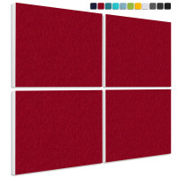 Sound absorber made of Basotect ® G+ / 4 x wall objects acoustic sound insulation 82,5x55cm (bordeaux)